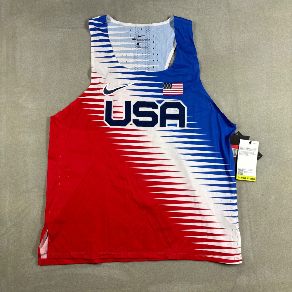 Nike Aeroswift USA Track Field Running Singlet Tank Top Mens Large CV0403-657
